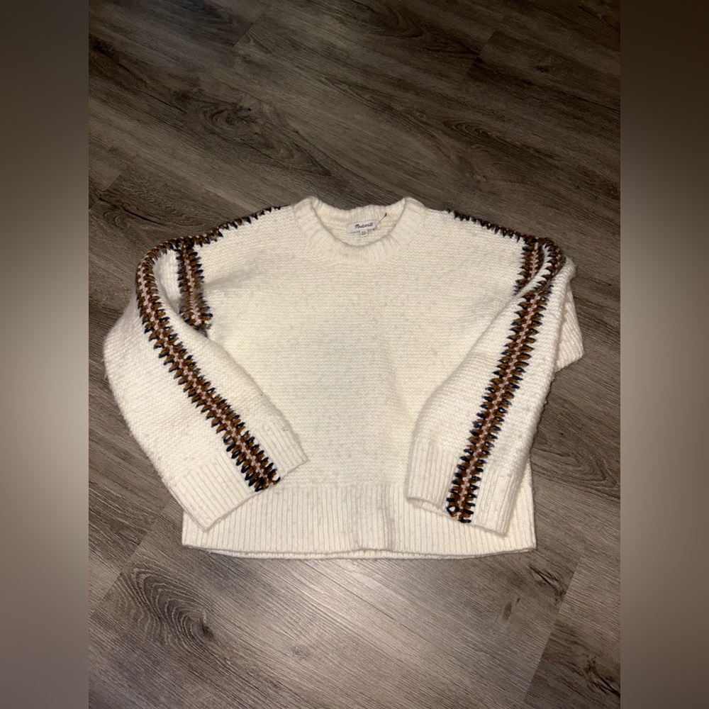 Madewell | White Printed Knot Sweater